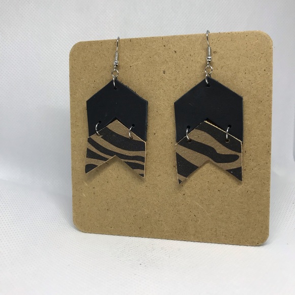 Genuine Leather Earrings - Picture 2 of 2
